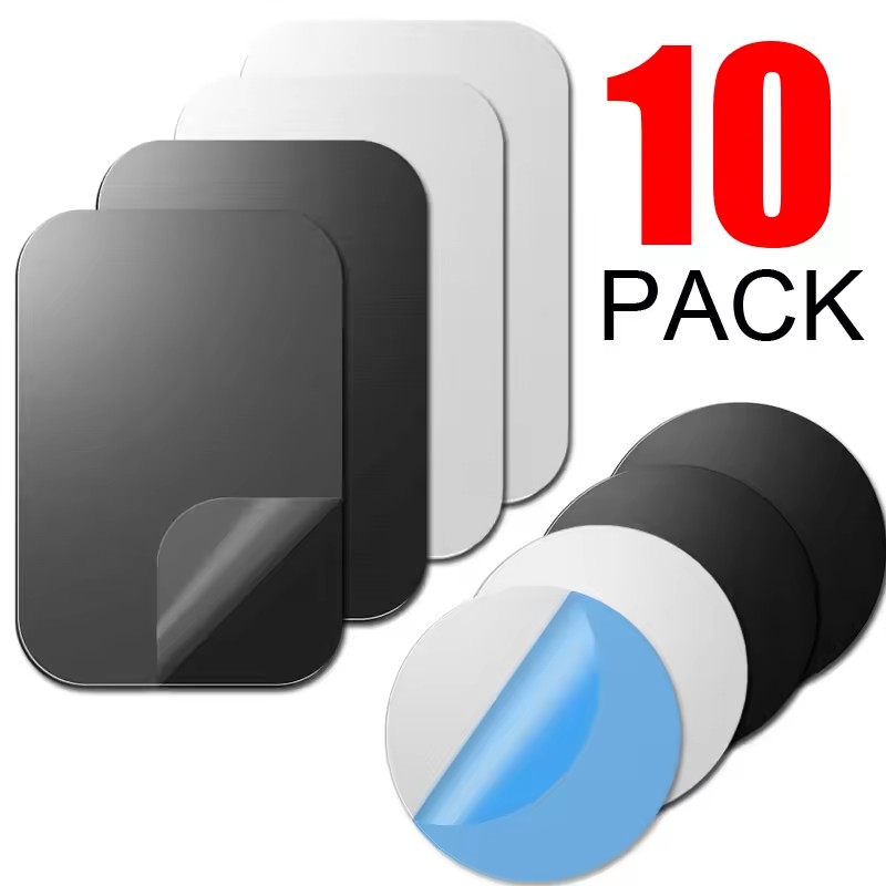 Tablet Car Accessories - แผ่นโลหะสำหรับที่ยึดโทรศัพท์ในรถยนต์แบบแม่เหล็ก แผ่นเหล็กบางแบบสติ๊กเกอร์สำหรับแม่เหล็ก แท็บเล็ต โทรศัพท์ตั้งโต๊ะ ที่ยึดโทรศัพท์ในรถยนต์ แบบวงกลม