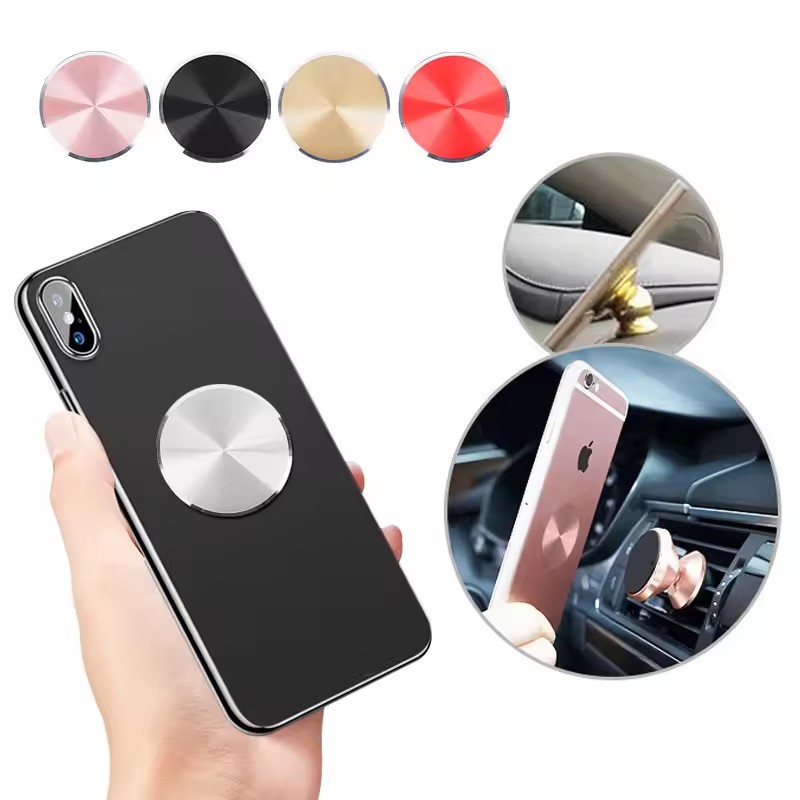 Tablet Car Accessories - แผ่นโลหะบางสำหรับที่ยึดโทรศัพท์ในรถยนต์แบบแม่เหล็ก แผ่นเหล็กติดแม่เหล็กสำหรับแท็บเล็ต โทรศัพท์ตั้งโต๊ะ และที่ยึดโทรศัพท์ในรถยนต์แบบวงกลม
