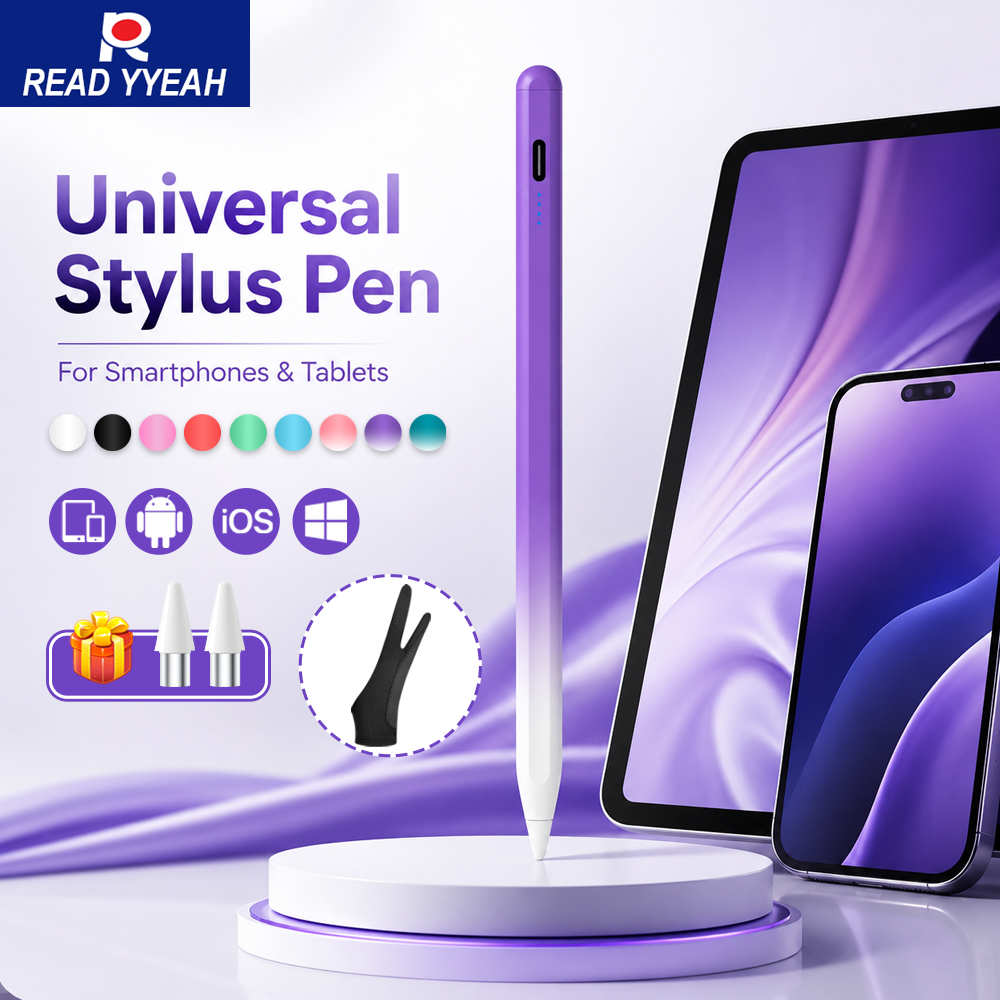 Samsung Tablet Accessories Pen - ปากกาสไตลัสอเนกประสงค์สำหรับแอนดรอยด์ ไอโอเอส วินโดวส์พร้อมอุปกรณ์เสริมแท็บเล็ตโทรศัพท์แบบดูดซับแม่เหล็กสำหรับเสี่ยวหมี่ หัวเว่ย ซัมซุง ดินสอ
