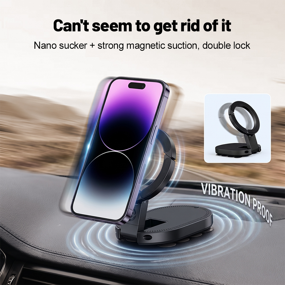 Windows Tablet Accessories - 360 ° ที่วางโทรศัพท์แม่เหล็กแบบหมุนได้ 3-in-1 พร้อมถ้วยดูด ปรับมุมได้หลายทิศทาง
