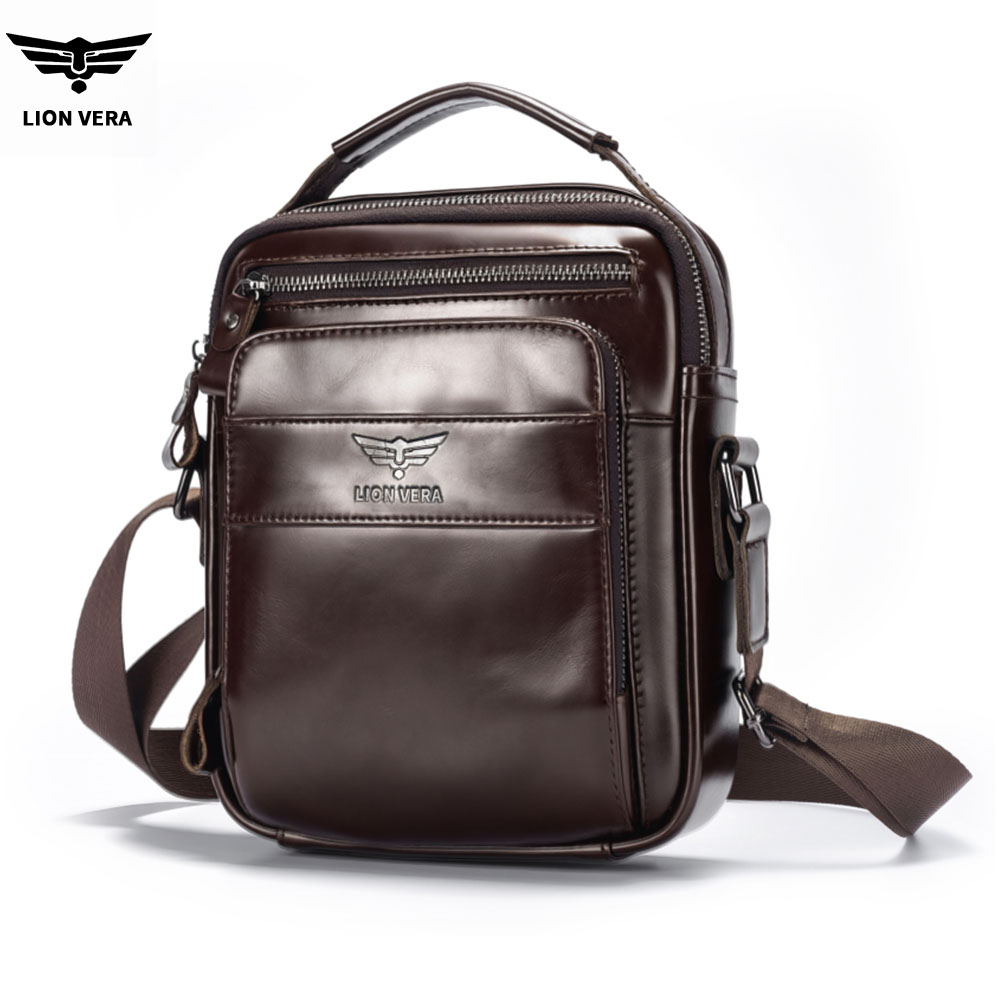 Tablet Shoulder Bag - กระเป๋าหนังแท้สำหรับผู้ชาย LION VERA กระเป๋าสะพายไหล่สำหรับแท็บเล็ตขนาด 6.7 นิ้ว