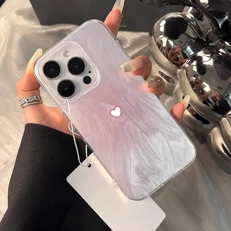 Samsung Galaxy A55 - เคสลายหัวใจสีชมพูไล่เฉดแบบเรียบง่ายสำหรับ Samsung Galaxy S24 S23 S22