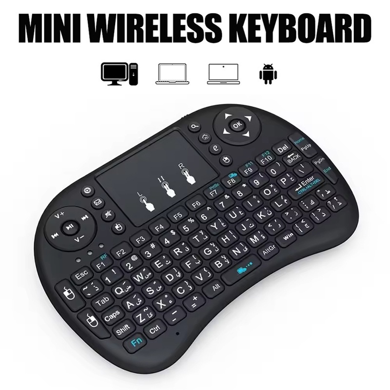 Windows Tablet Accessories - มินิคีย์บอร์ดไร้สาย 2.4GHz ไม่มีเมาส์แบ็คไลท์ทัชแพดรีโมทคอนโทรลสำหรับแล็ปท็อปพีซีแอนดรอยด์ทีวีสำหรับแอนดรอยด์ วินโดวส์ มีเดียเพลเยอร์