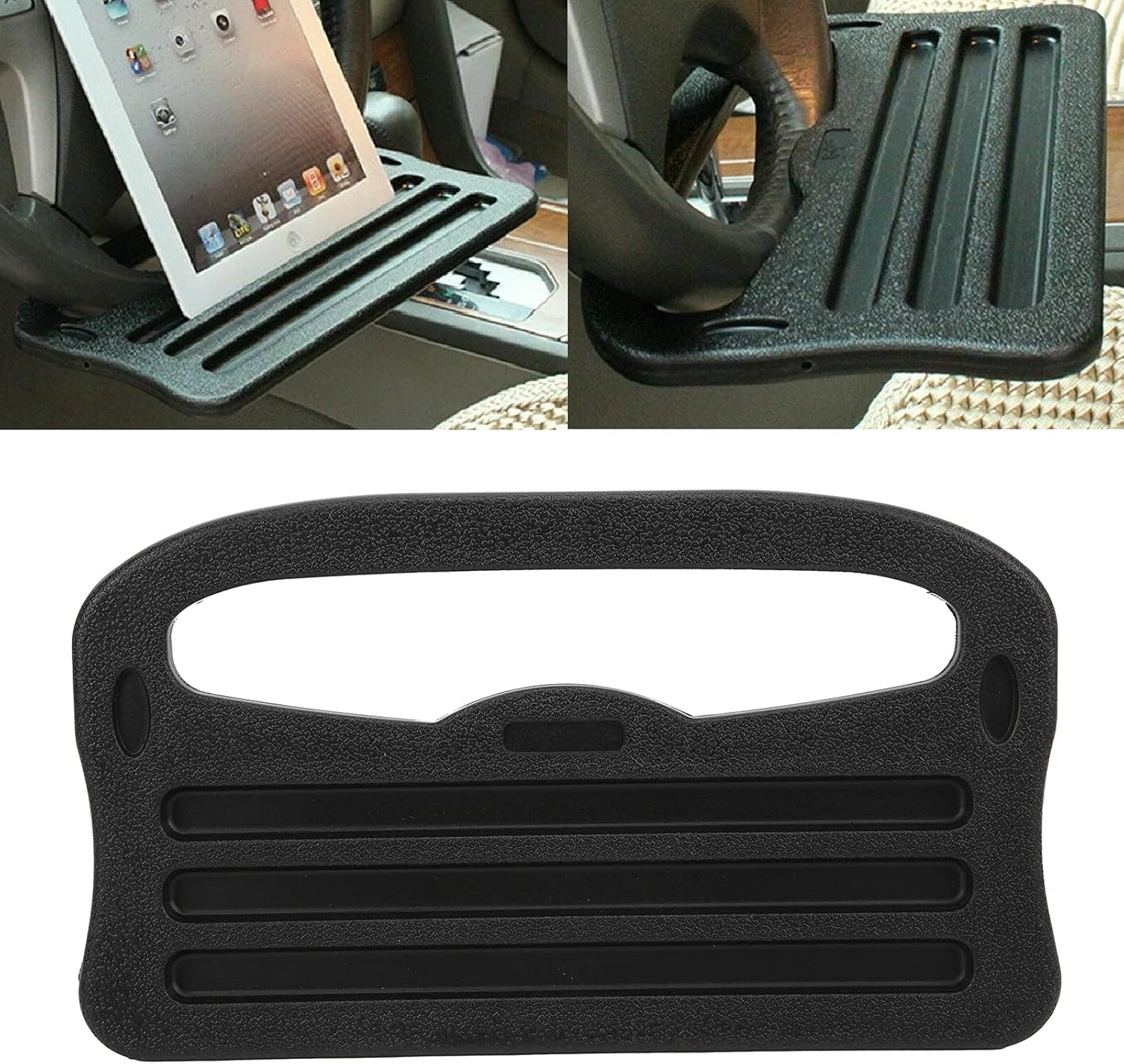 Tablet Car Accessories - ถาดวางพวงมาลัยรถยนต์ 2in1 อุปกรณ์จัดเก็บภายในรถยนต์ สำหรับแล็ปท็อป แท็บเล็ต iPad