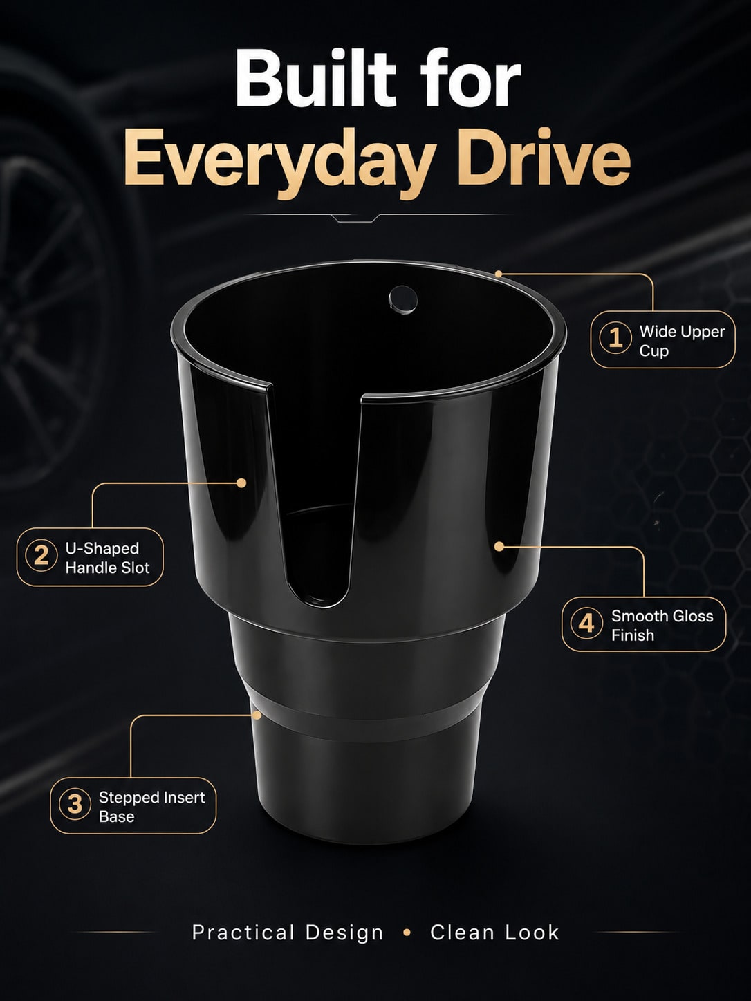 อะแดปเตอร์ขยายที่วางแก้วในรถยน - Tablet Car Accessories บทวิจารณ์และราคา