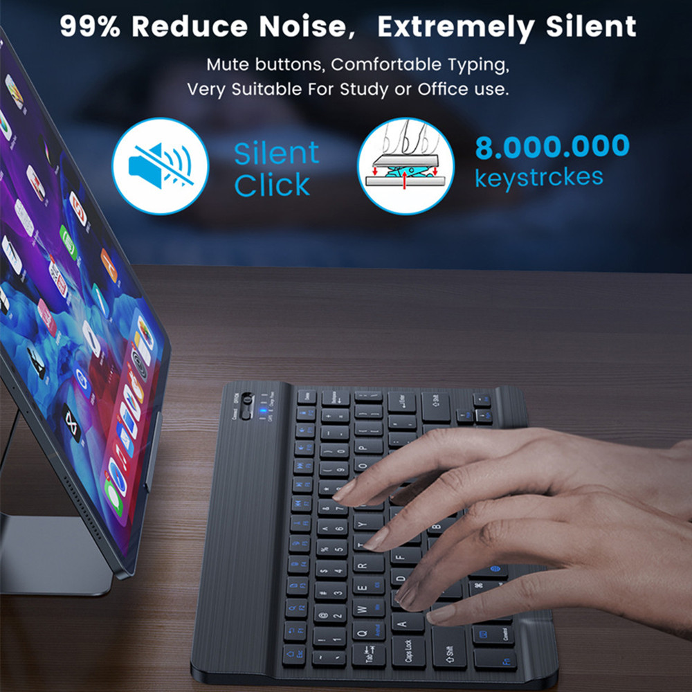 10 นิ้วคีย์บอร์ดไร้สายบลูทูธมิ - Tablet Accessories Keyboard บทวิจารณ์และราคา