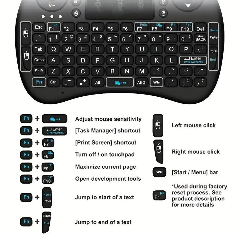 มินิคีย์บอร์ดไร้สาย 2.4GHz ไม่ - Windows Tablet Accessories บทวิจารณ์และราคา